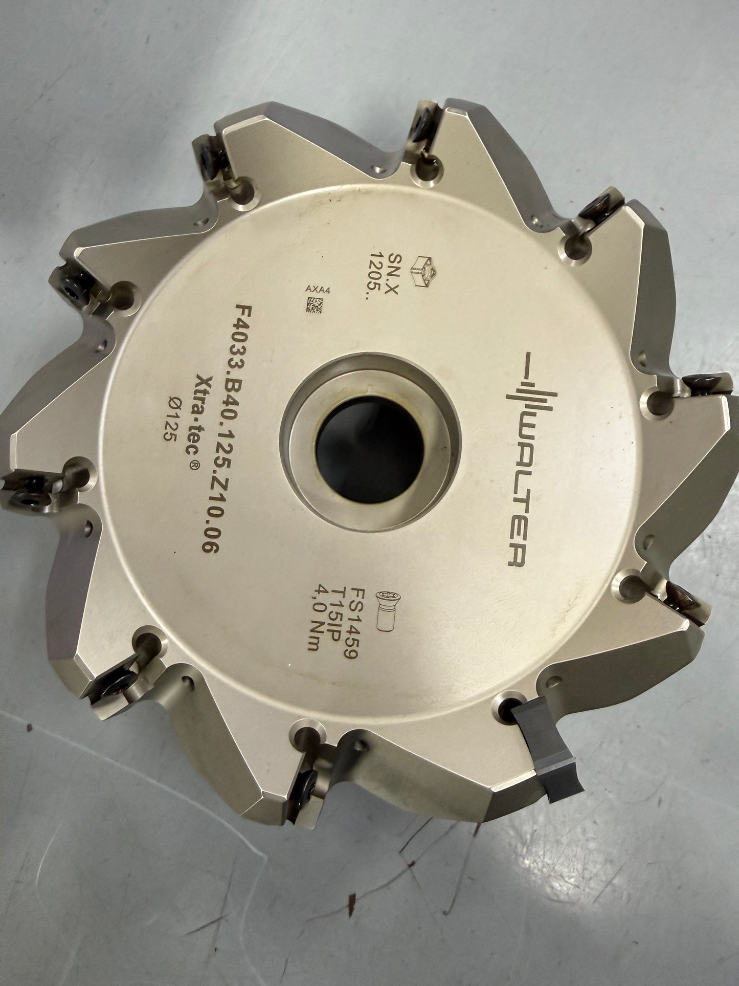 Fresa a fissaggio meccanico walter d.125 Z10 compreso 20 inserti