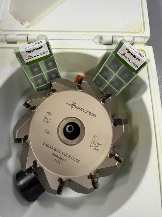 Fresa a fissaggio meccanico walter d.125 Z10 compreso 20 inserti